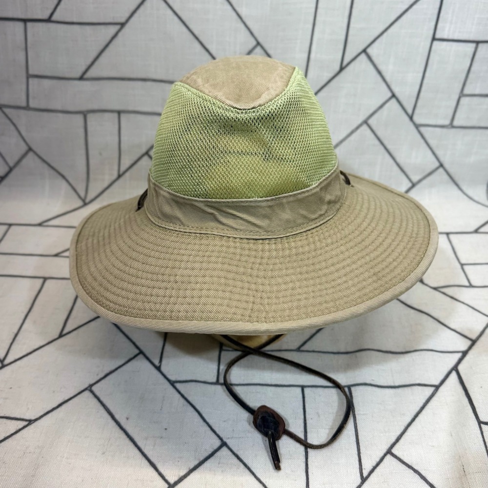 Kid's Dorfman Pacific Co Safari Hat Large Khaki Mesh Crown Adjustable Chin Cord